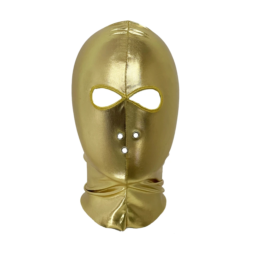 Adult Women Men Faux Leather Cosplay Party Headgear Open Eyes Hole Full Face Mask Hood For CS Game Halloween Head Cover