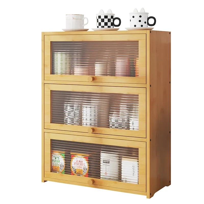 Tabletop Storage Organizer, Multi-Function Kitchen Shelf for Dining Table and Coffee Table, Drawer-Style Cup Organizer