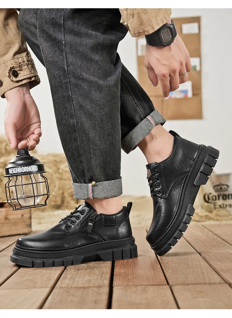 Herren-Freizeitschuhe, Vier-Jahreszeiten-Handarbeit, bequeme Outdoor-Arbeitsschuhe, modische Joker-Jugend-Trendschuhe, Business-Party-Lederschuhe – Detail 30