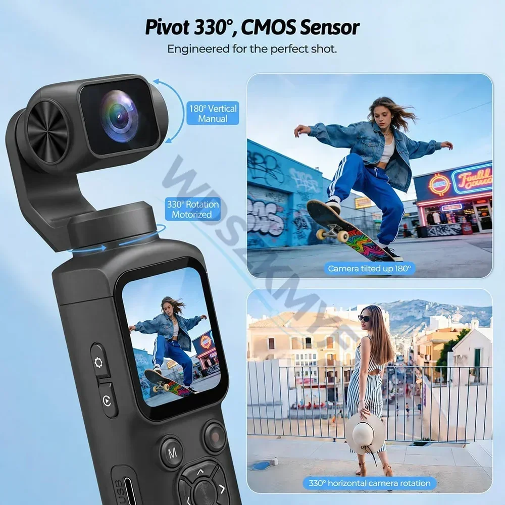 330° Face Track 4K Portable Action Camera Desktop Stand WIFI For YouTube Vlog Entry Video Recording Record Action Cameras Cam - view 4