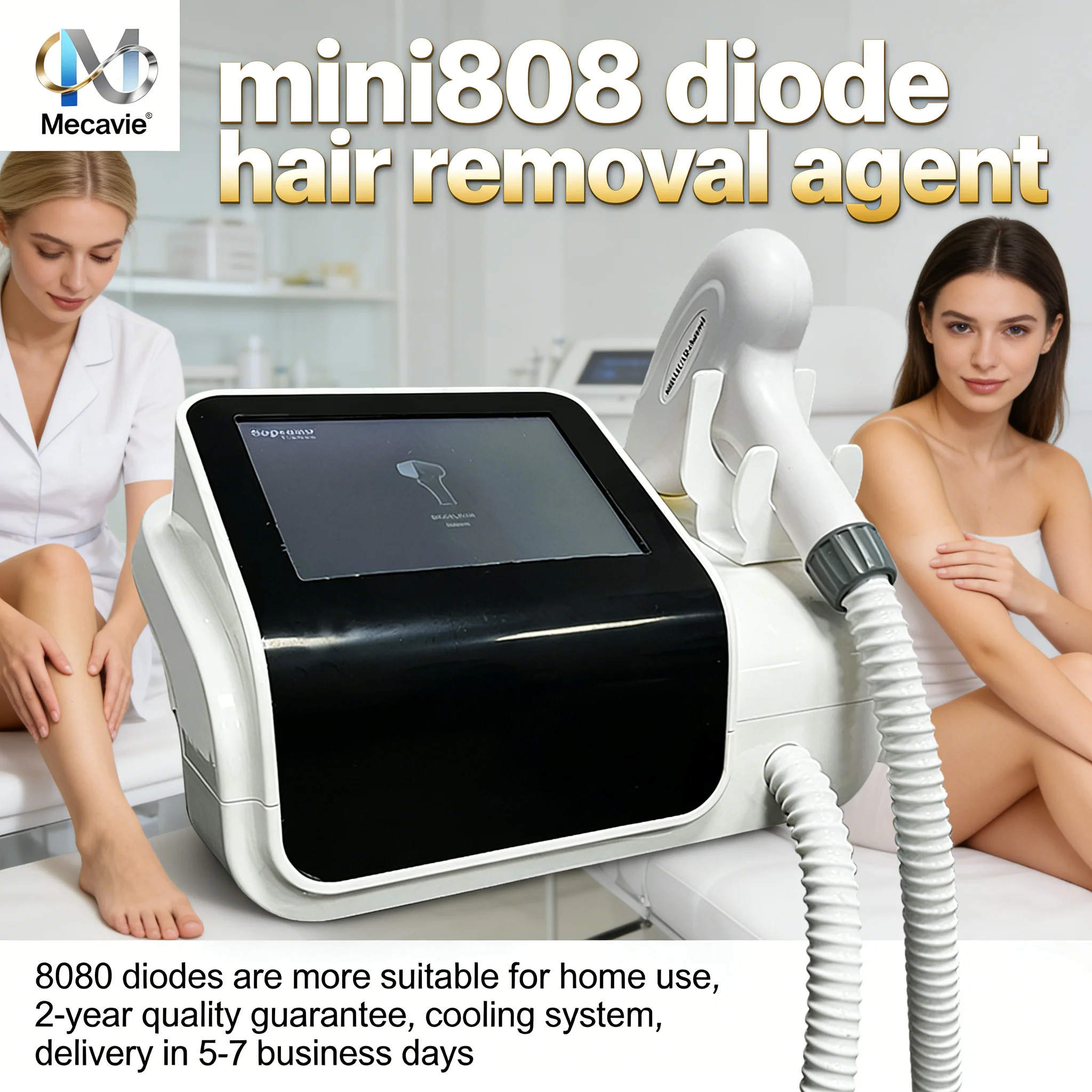 

4000W High Power Diode Laser Hair Removal Machine 808nm Ice Titanium Painless Permanent Depilator Device Water Tankless Portable