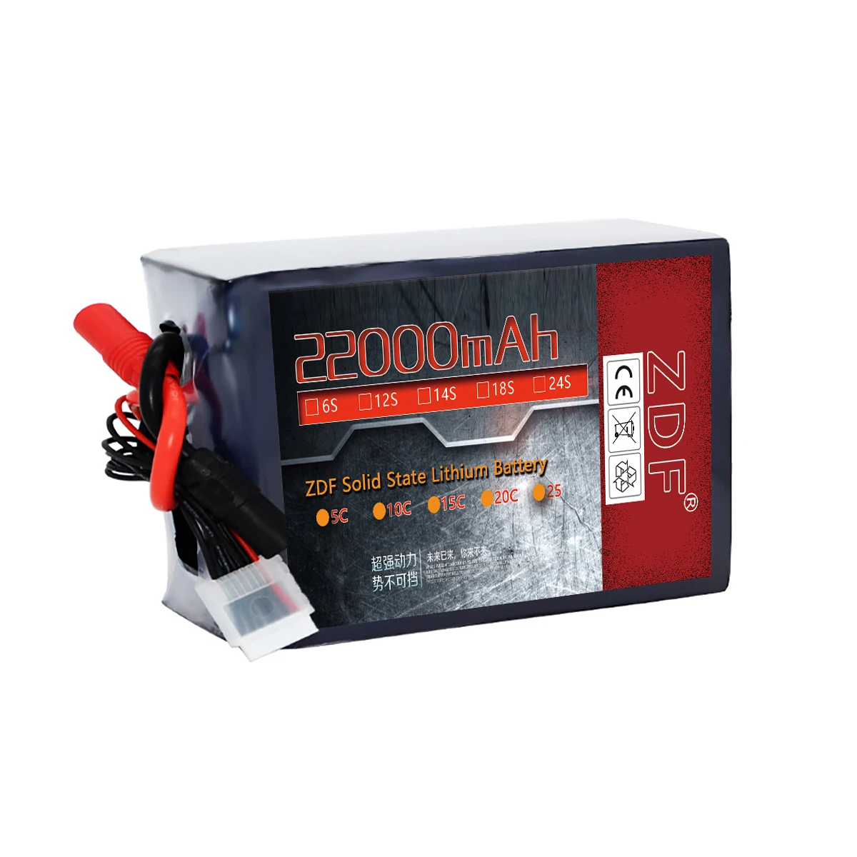 ZDF 6S 12S 14S 18S 22000mah 23.7V 47.4V 55.3V LIHV batteria al litio drone a bassa temperatura ad alto tasso di scaricatore a stato solido