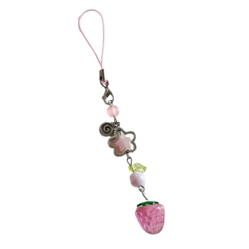 Lightweight Strawberry Bag Charm Delicate Keychain Charm Sweet Strawberry Phone Pendant Suitable for Various Occasions