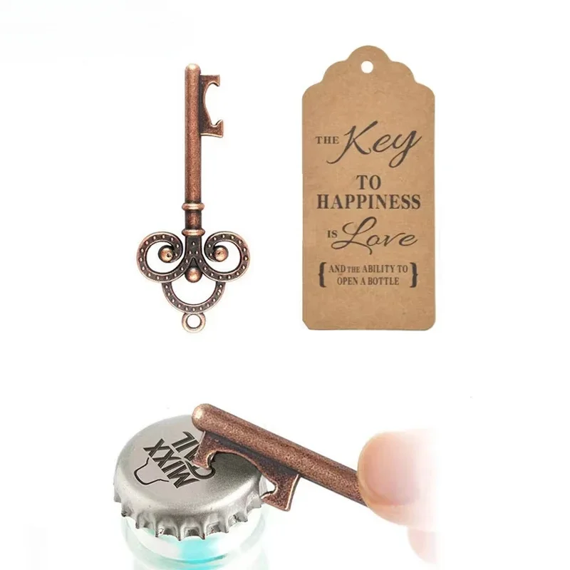 Juego de 50 Abridores de Botellas con Forma de Llave, Estilo Vintage, Recuerdo para Parejas, Decoración Romántica para Bodas y Regalo Práctico para Invitados, Recuerdo de Boda Único