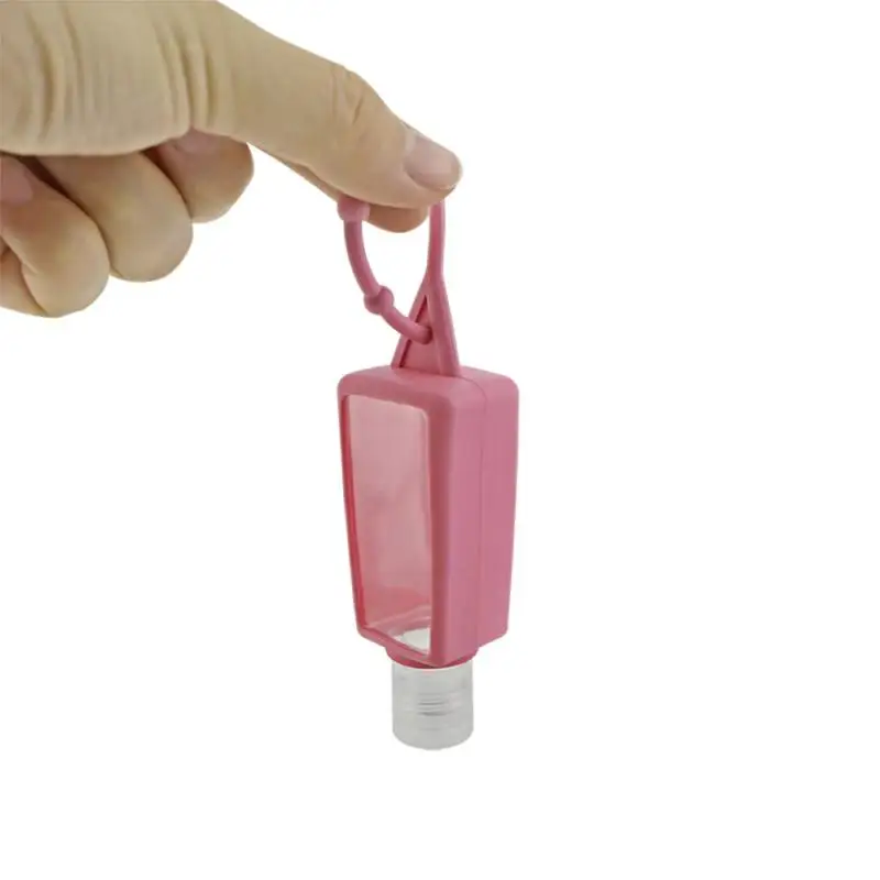 30ml Silicone Mini Hand Sanitizer Hand Gel Holder Refillable Hook Empty Squeeze Bottles Portable Travel Soap Dispenser Bottle