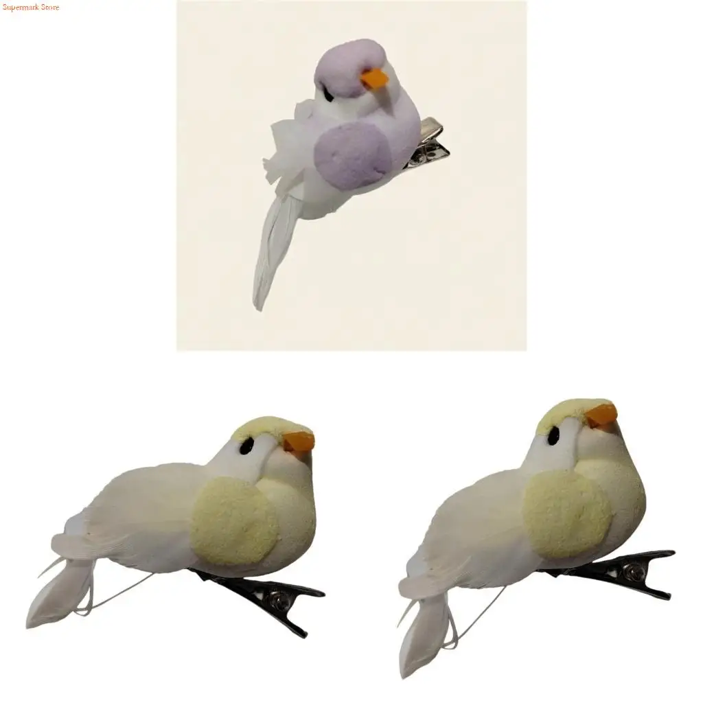 Q5WE Popular Bird Theme Toddler Hairpin Soft Stuffed Bird Hair Clip Lovely Barrette