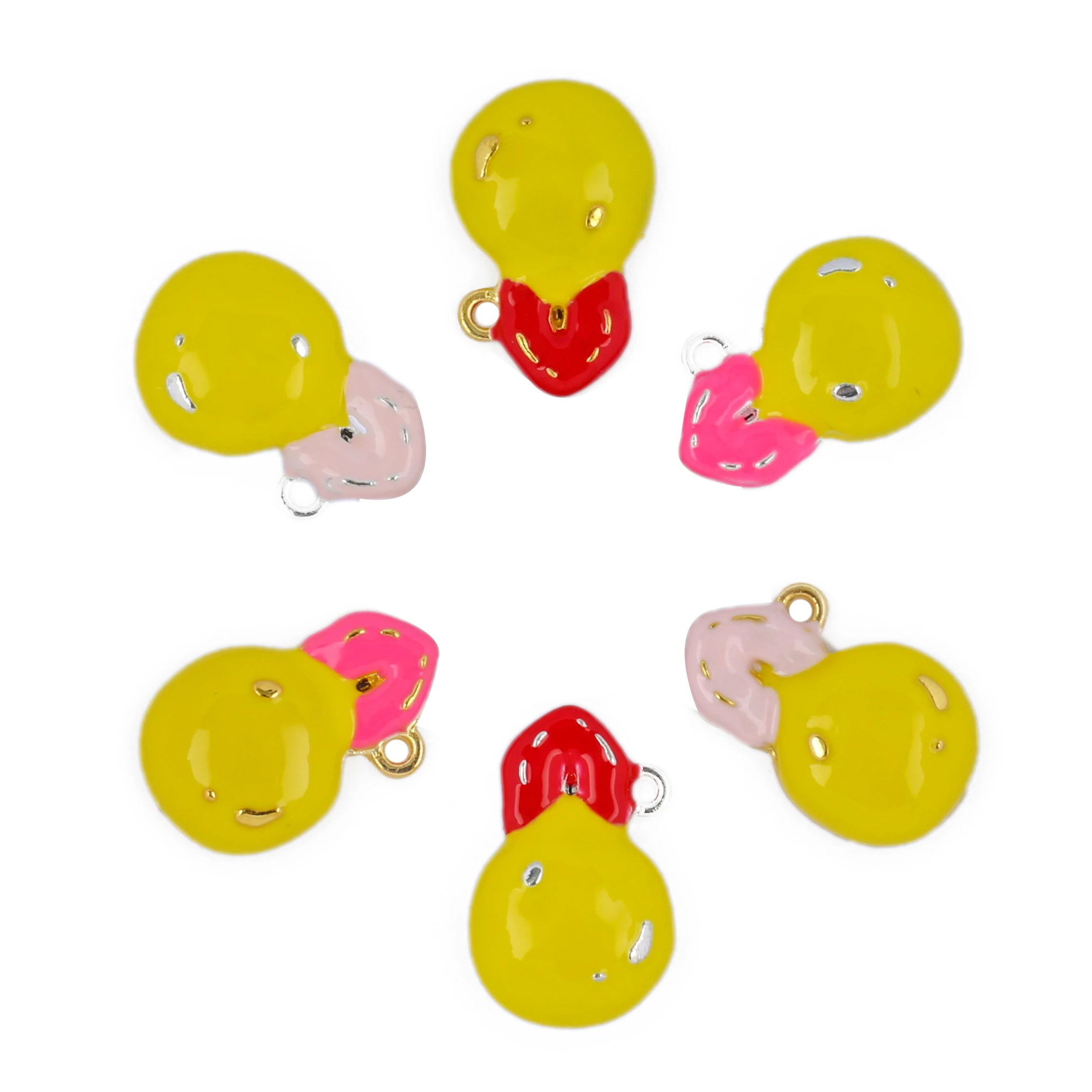 

20Pcs/Lot Drop Oil Sexy Lip Charms Pendant For Necklace Bracelet Keychain Jewelry Making Accessories Wholesale