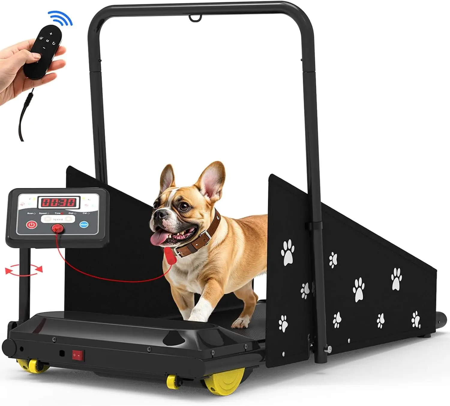 

CIIHI Dog Treadmill for Medium Small Dogs - 265lbs Weight Capacity Pet Running Machine with 360° Rotatable Display - 2 in 1 Trea
