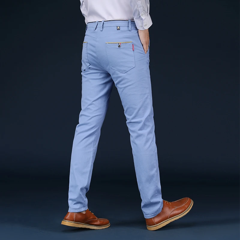 Casual Cotton Men Trousers Solid Color Slim Fit Men\'s Pants New Spring Autumn High Quality Classic Business Pants Men