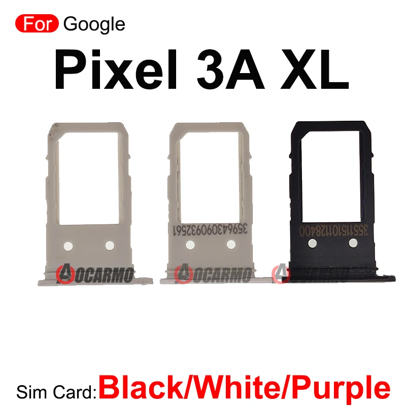 Black Purple White SIM Card Tray Slot For Google Pixel 3 3A XL 3XL 3axl Replacement Parts