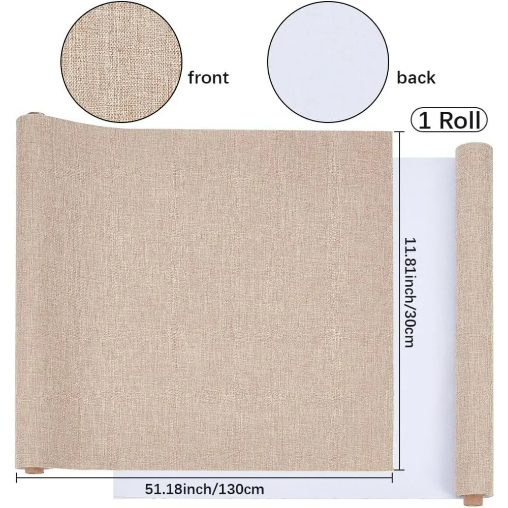 51 x 11.8 Inch Book Binding Cloth Tan Fabric Book Cover Surface Paper Backed Polyester Fabric Woven Bookcover for Books