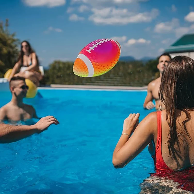 

1 шт. надувной мяч для регби цвета радуги и пляжный мяч для подводного пропускания, дайвинга и развлечений в бассейне