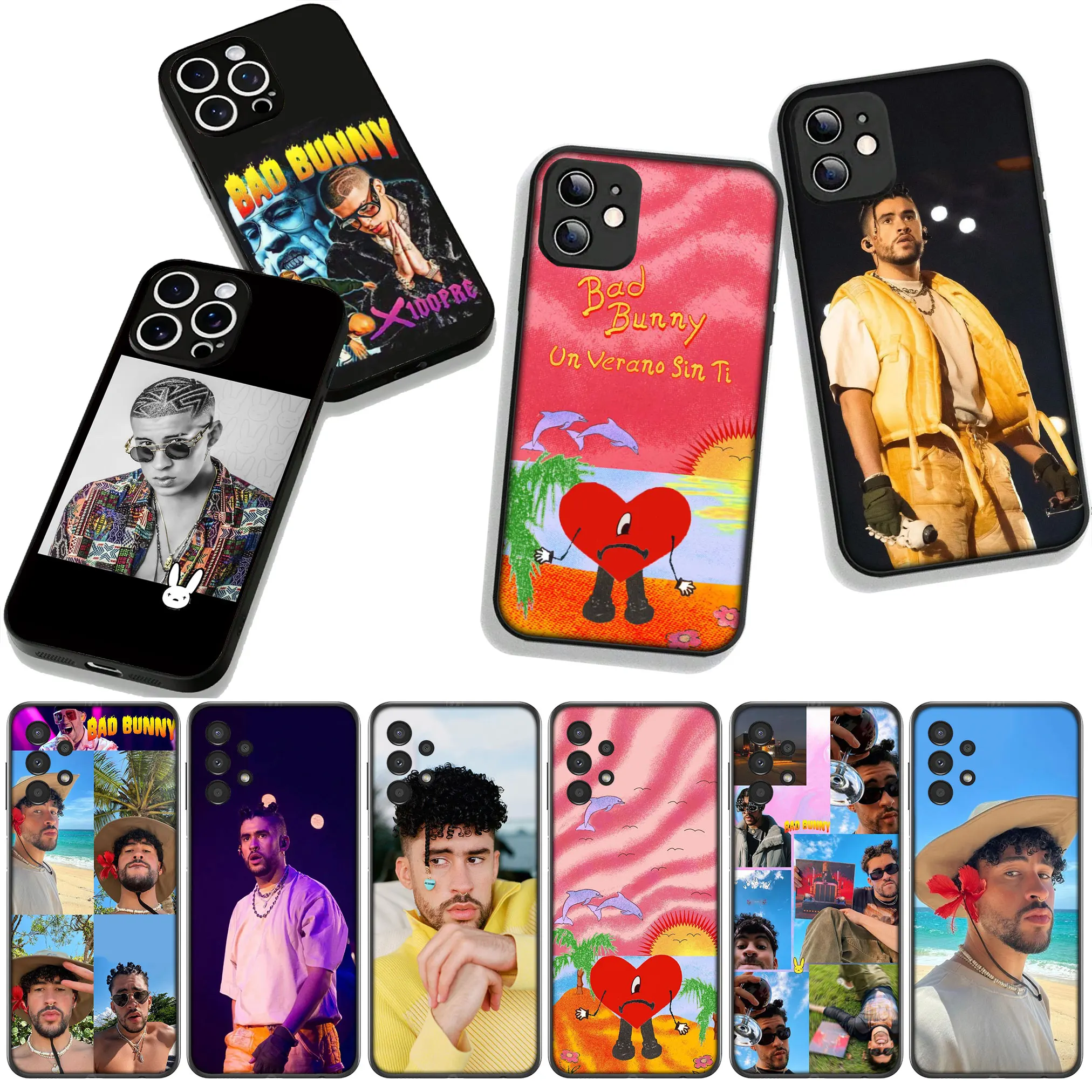 Чехол для телефона Bad Bunny для Motorola Moto G04 G13 G14 G22 G23 G20 G32 G34 G35 G64 G82 G84 G53 G60 G72 E14 E15 E13