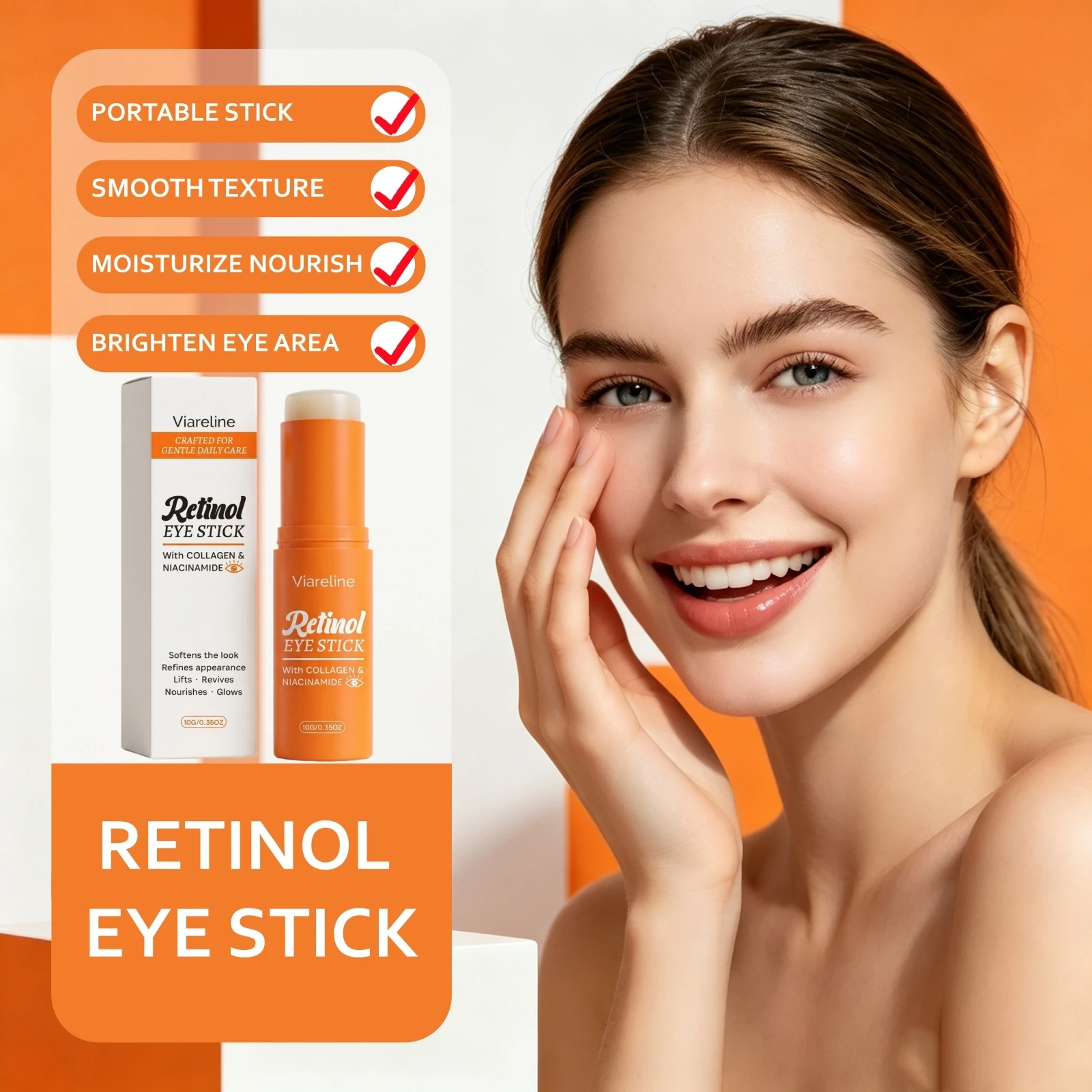 Retinol Hydrating Eye Cream Stick Lifting Nourish Reduce Dark Circles Fine Lines Brighten Eyes Area Anti Wrinkle Eye Balm Stick
