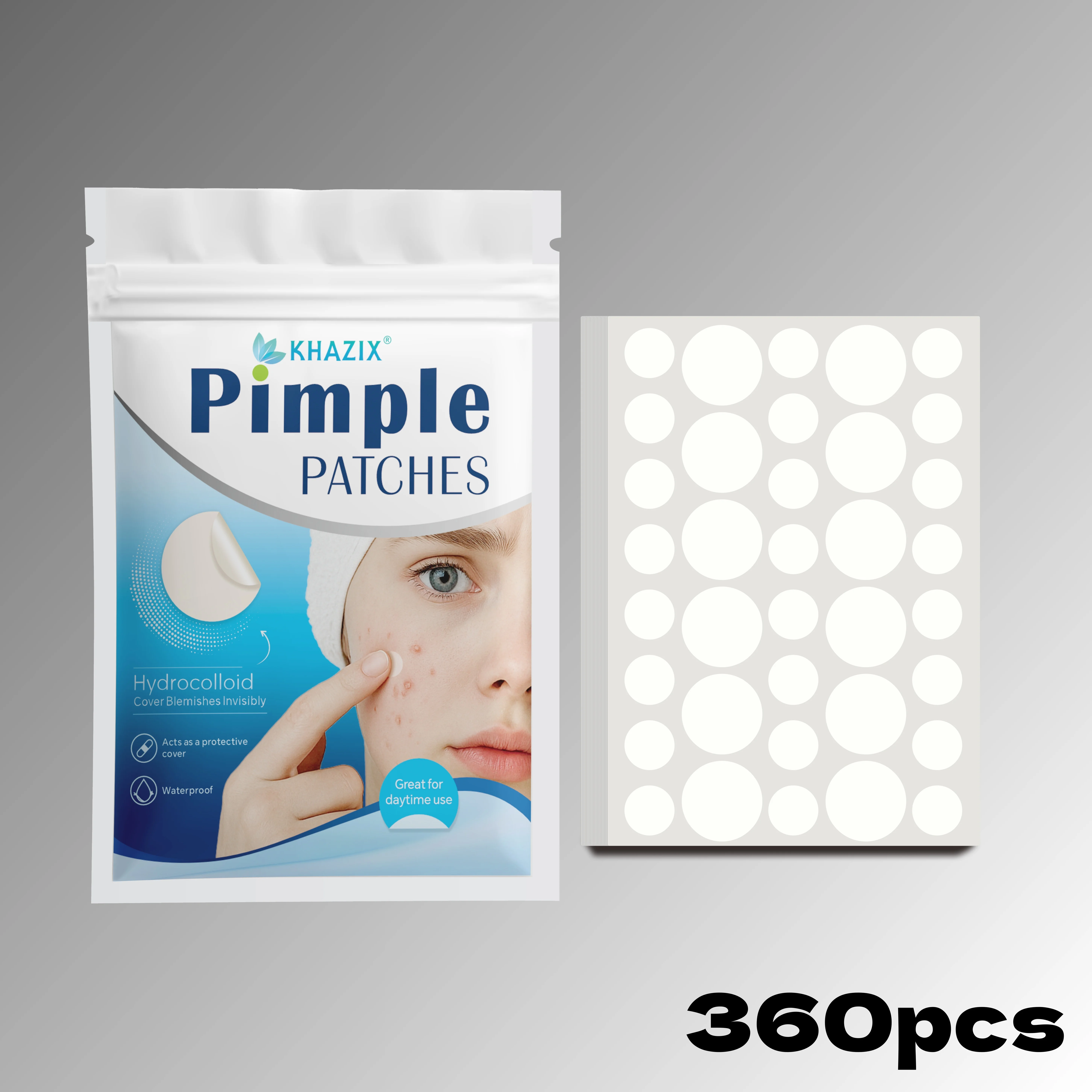 360 pcs Count Invisible Hydrocolloid Acne Patches - Blemish and Pimple Concealer Stickers for Face, Quick Fix for Breakouts