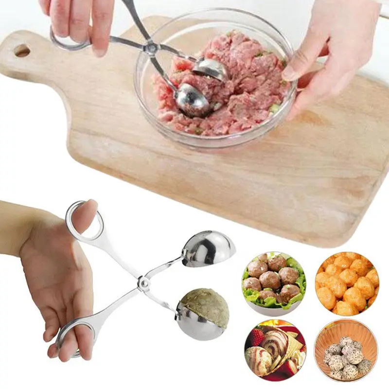 

Stainless Steel Meatball Maker Clip Non-toxic Corrosion Resistant Kitchen Gadget Mini Size for Shaped Meatballs Fish Balls Tofu