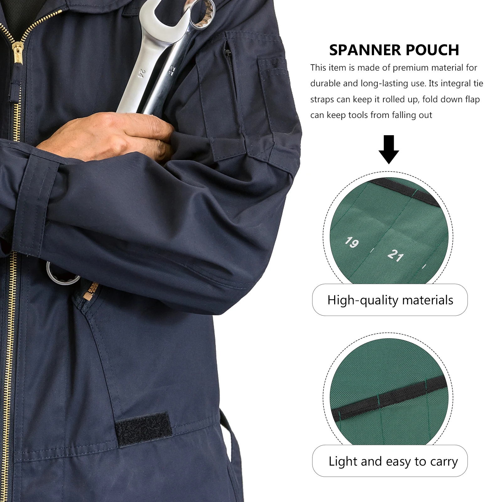 

Tool Bag Wrench Storage Canvas Roll Up Lightweight Portable Spanner Pocket ganizer Durable Tools Kit Pouch Efficient