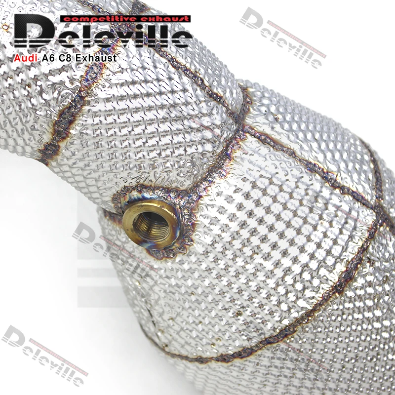 Performance Exhaust Downpipe For Audi A6/A7 C8 3.0T 2019-2023 Escape Accessories Heat Shield Stainless Steel Downpipe - view 3
