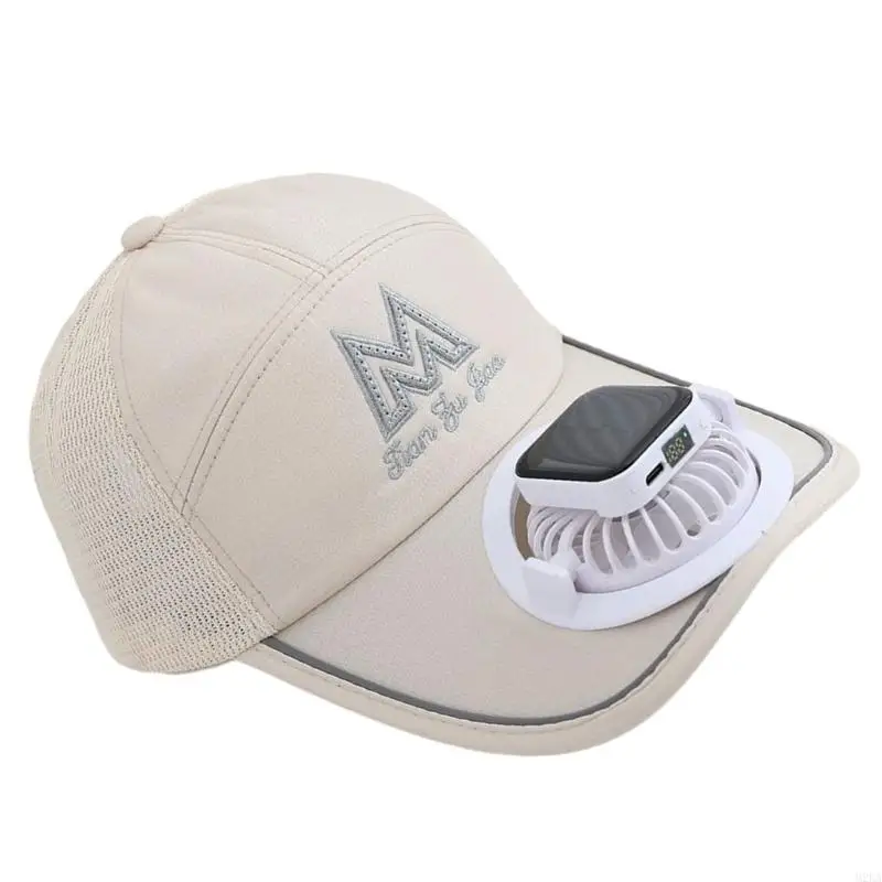 2026 New Solar Powered Cooling Fan Hat with USB Charging and 3 Wind Modes Baseball Hat for Hiking Cycling and Outdoor Activity