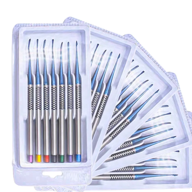 JUMTOP 7Pcs Dental Implant Tooth Elevator Knife Titanium Alloy Extraction Minimally Invasive Dentist Tool