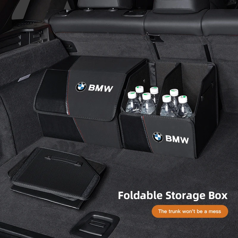 Car Carbon Fiber Storage Box Suede Trunk Foldable Organizer For BMW X1 X2 X3 X5 X4 X6 X7 G30 G20 G32 G11 G12 F40 F30 F20 F10 F34