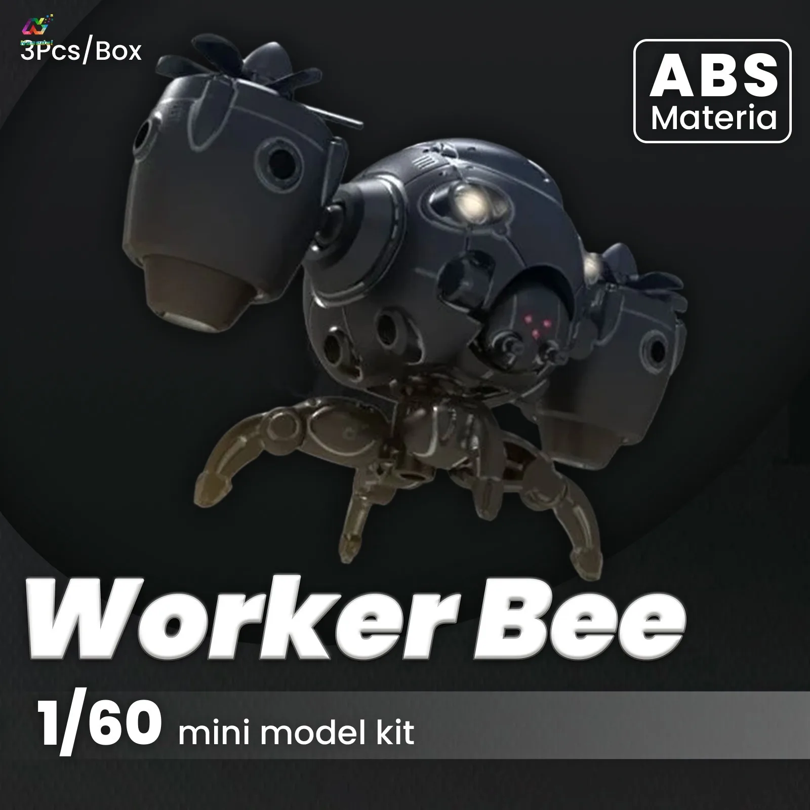 Sheik Mainland 3MIN Project 1/60 Scale Worker Bee Fighter Assembly Mecha Kit ABS Material Hobby Model Toys Collection 3pcs/Box