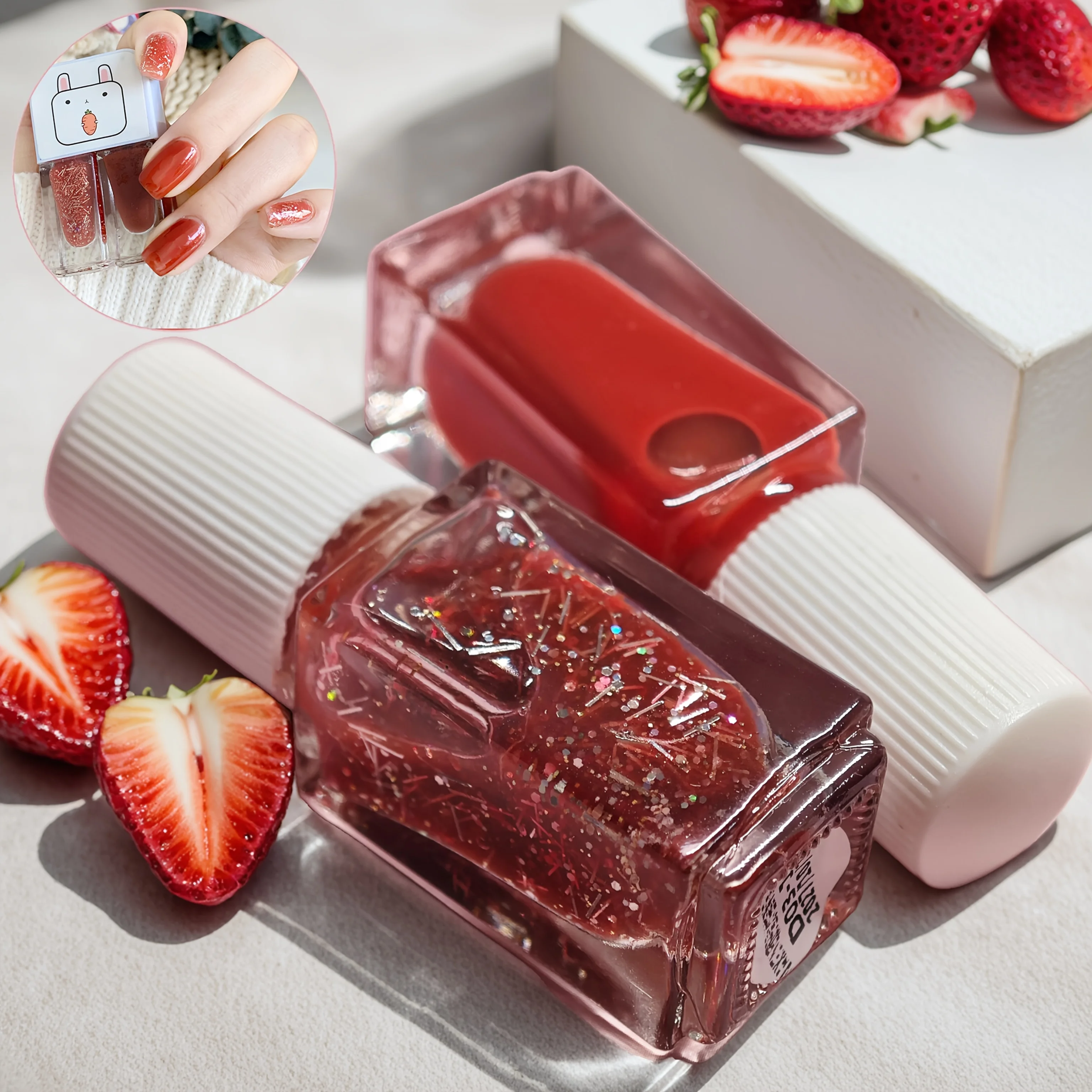 D03 ランアウェイプリンセス 2本セット ノーベイクネイルポリッシュ 速乾 長持ち 剥がせる水性ネイルポリッシュキット