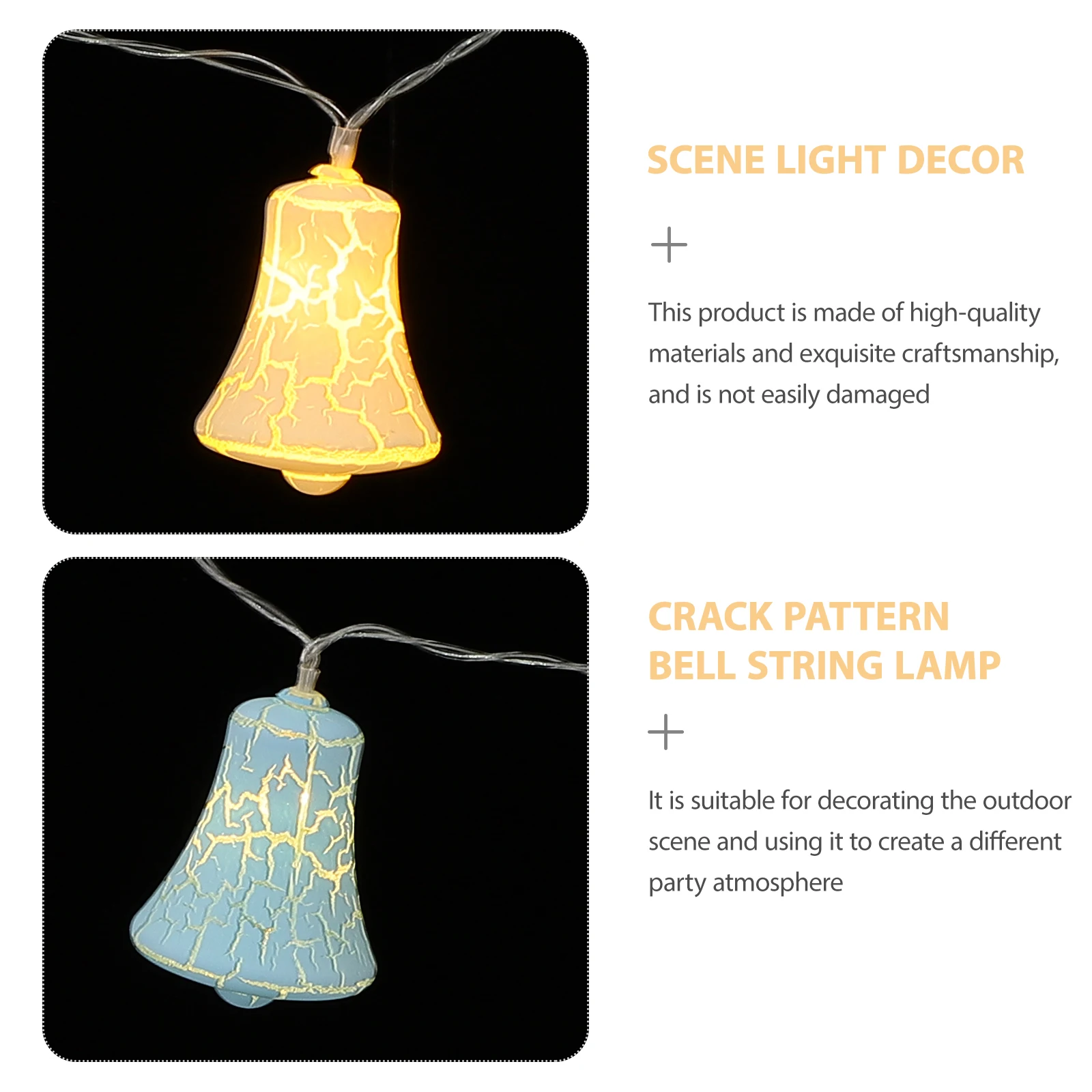 

1Set Crack Pattern Bell String Lamp LED Light Decor Household Outdoor Party Festival Garden Decoration