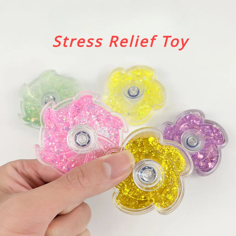 Fidget Spinner, szeleszczący, przenośny, wysokiej prędkości obrotowej, wirujący żyroskop, kolorowy, cekinowy prezent na biurko zabawka antystresowa