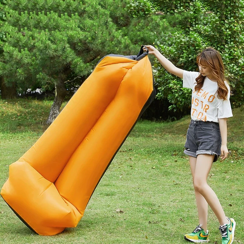 Bigger Outdoor Inflatable Seat Colorful Spliced Inflatable Bed for Beach Camping Rest Portable Seats for Music Festivals Sofa