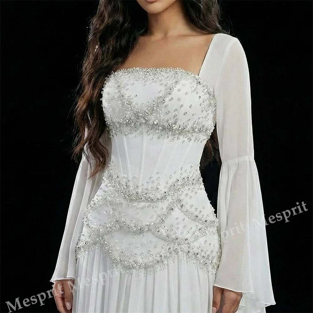 Customized Glitter Women's Evening Gowns Flare Sleeve Exquisite A-line Long Dresses High Quality Party Dresses Classic Formal image 3