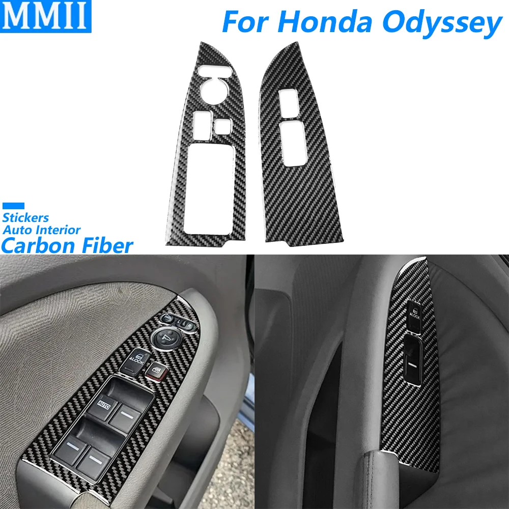 

Для Honda Odyssey 2005-2010 углеродное волокно, переключатель подъема окна, панель управления, накладка, аксессуары для салона автомобиля, декоративная наклейка