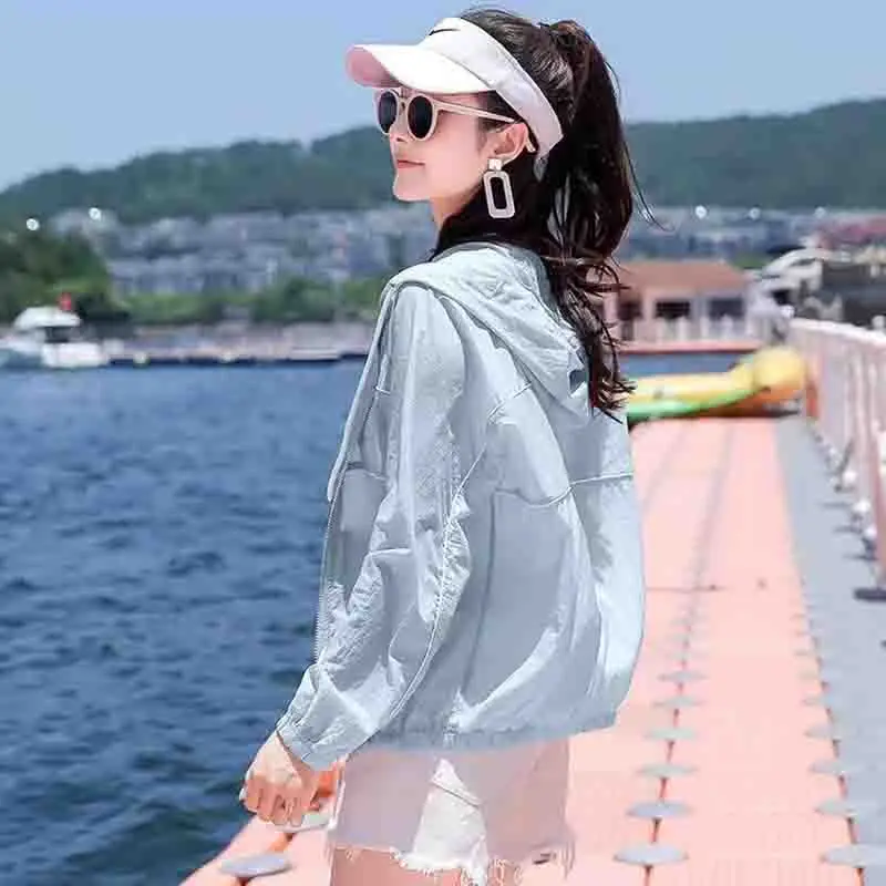 

Simplicity Lightweight Thin Women Ultraviolet-proof Sunscreen Jacket Korean Female 2024 Summer New Sunscreen Clothing Tops Coat