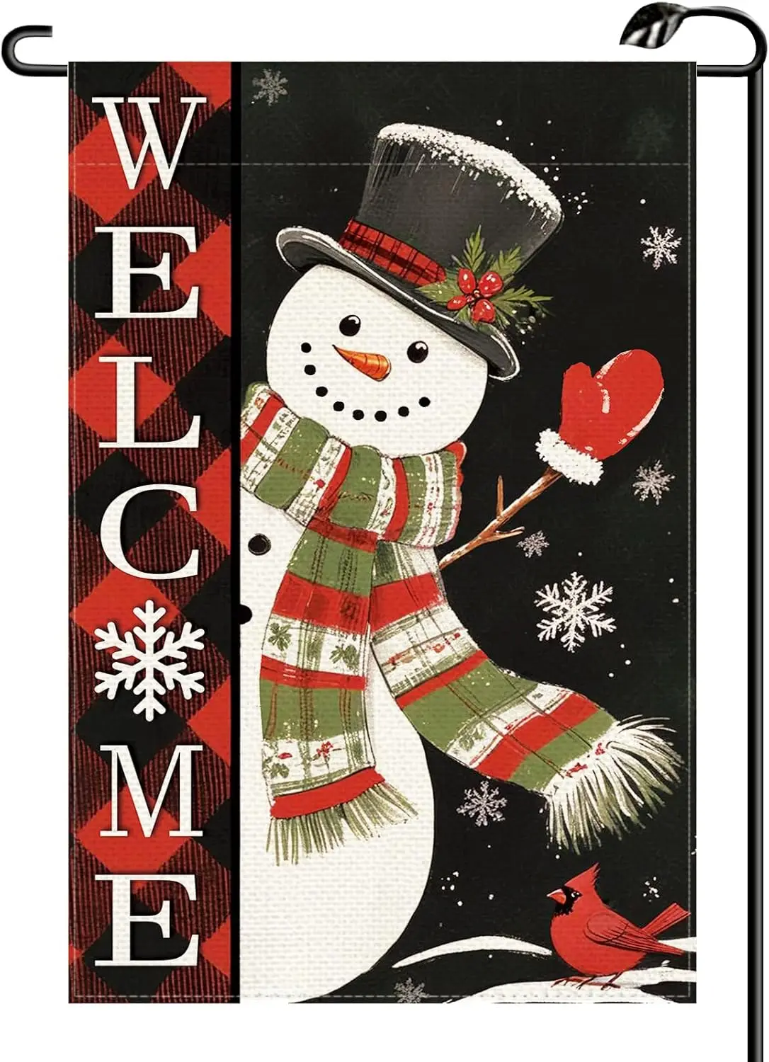 Christmas Snowman Garden Flag 12x18 Inch Vertical Double Sided Winter Snowflake Welcome Small Flags Farmhouse Outside Decora PPZ