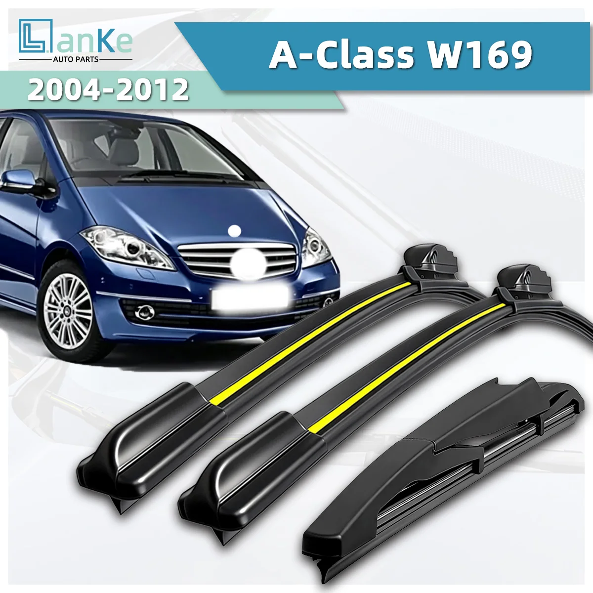 Lanke Wiper Fit For Mercedes Benz A-Class W169 (2004-2012) Natural Rubber Strip Boneless Silent Car Windshield Wiper Auto Parts