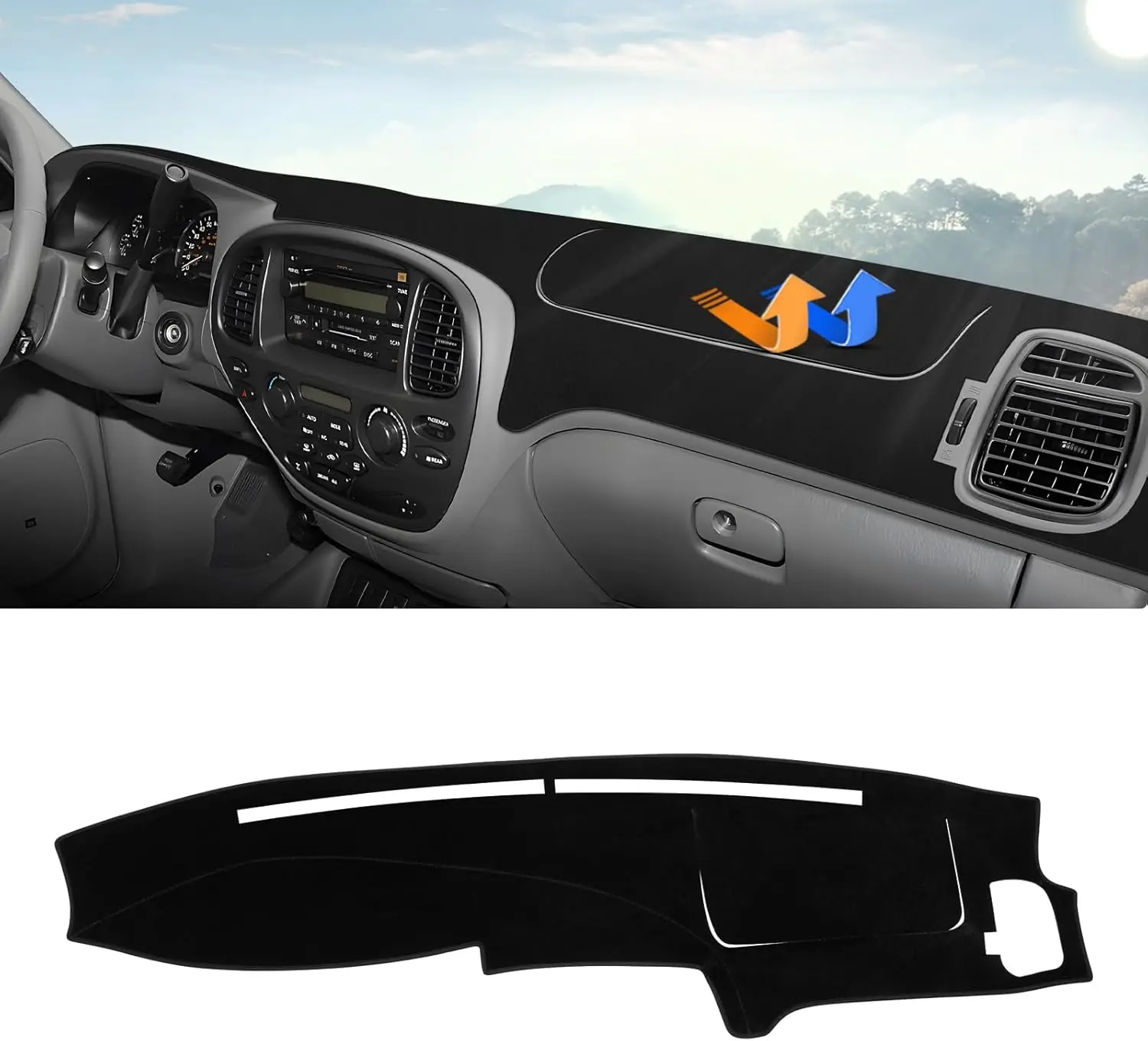 

Dashboard Cover Mat for 2000-2006 Toyota Tundra & 2001-2007 Toyota Sequoia Accessories Dash Cover Upgrade Velvet Dash Mat Sunsha