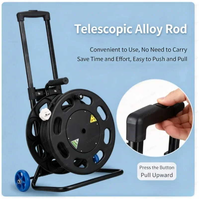 Heavy Duty Retractable Cable Reel, Industrial Extension Power Reel with Multi-Socket for Workshop & Site