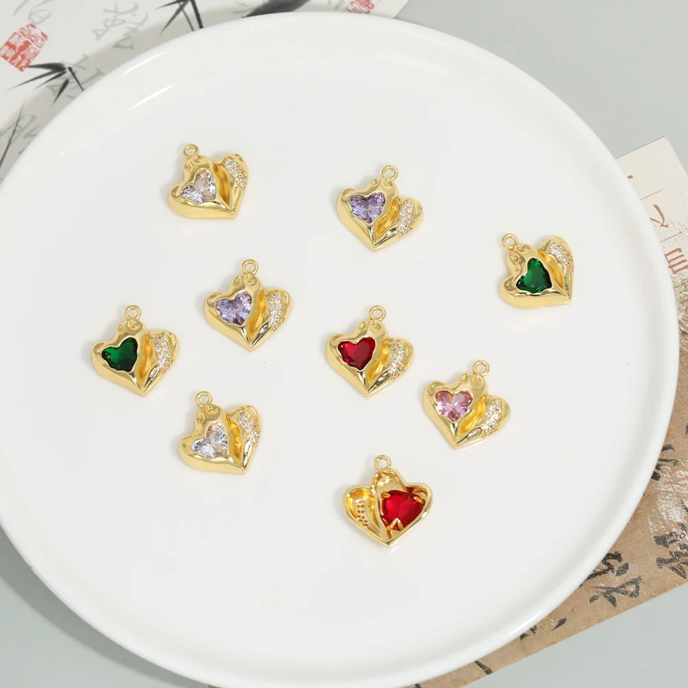 

Cordial Design 40Pcs 19*20MM Genuine Gold Plating/Jewelry Accessories/Copper/DIY Pendant/Hand Made/Heart Shape/CZ Charms #194634