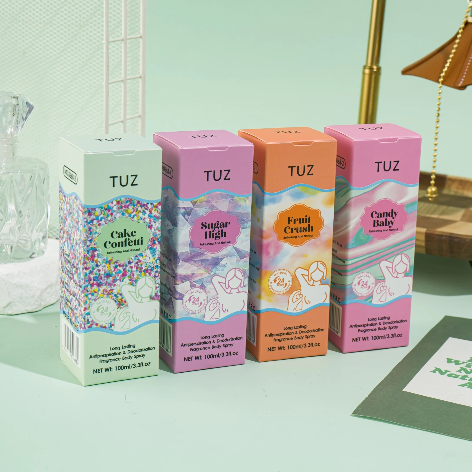 TUZ Long Lasting Antiperspiration & Deodorization Fragrance Body Spray Refresh Natural Floral Fruitly Fragrance 24 Hours 100ml