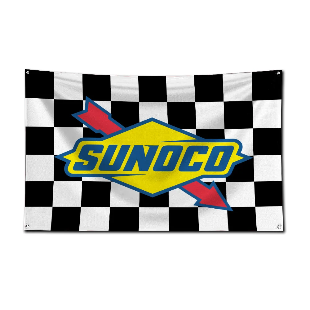 3x5 Ft S-sunoco Oil Flag Polyester Digital Printing Banner for Garage Wall Art Out Door Decoration With Brass Grommets