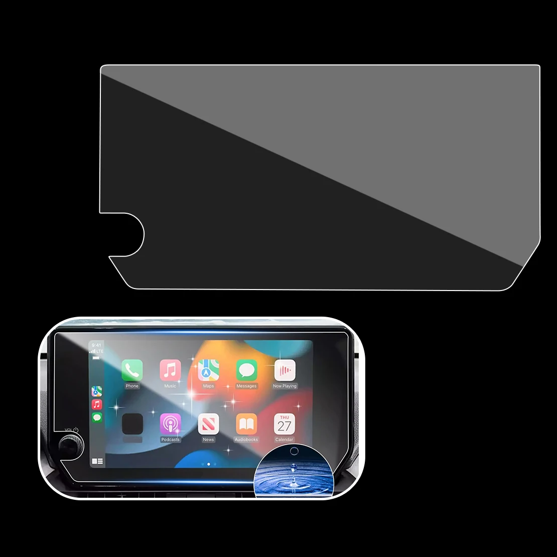 Car Touchscreen Protector Navigation Screen PET Film 10.5 Inch Fit for Toyota RAV4 2024-2023 Clear