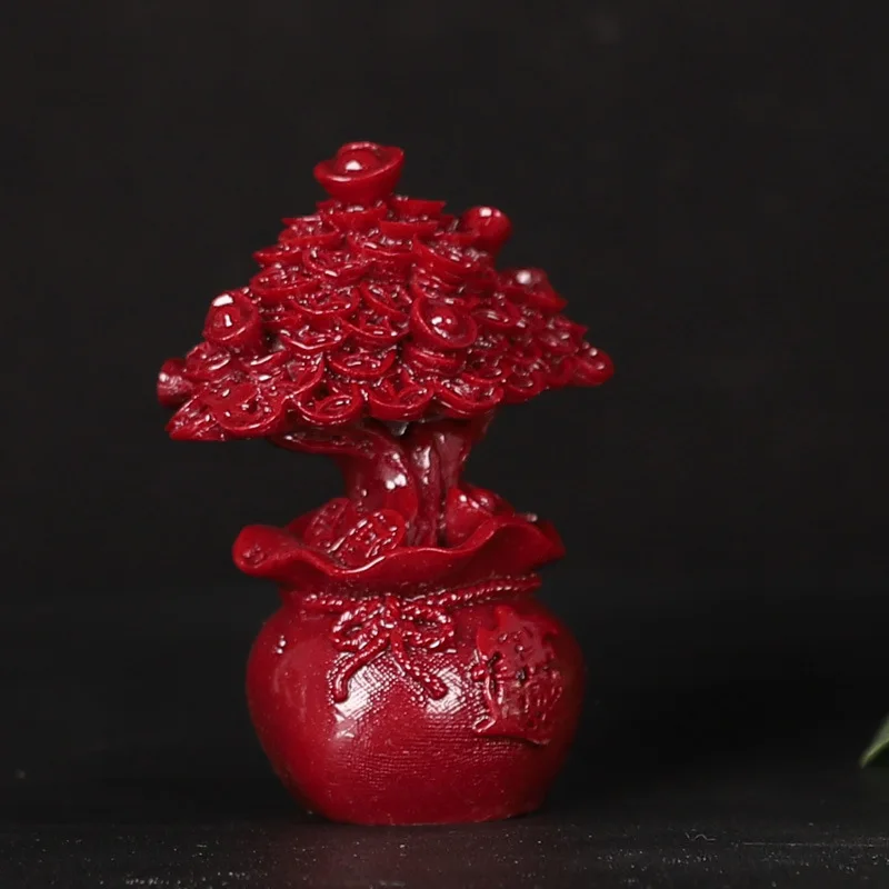 Natural Cinnabar Genuine Money Tree Fortune Mansion Treasure Bowl Raw Ore Purple Gold Sand Household Desk Ornaments