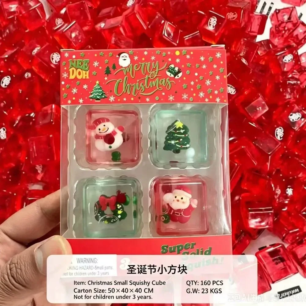 Christmas four-grid Halloween squishy stress relief toy, maltose boxed slow-rebound squish toy