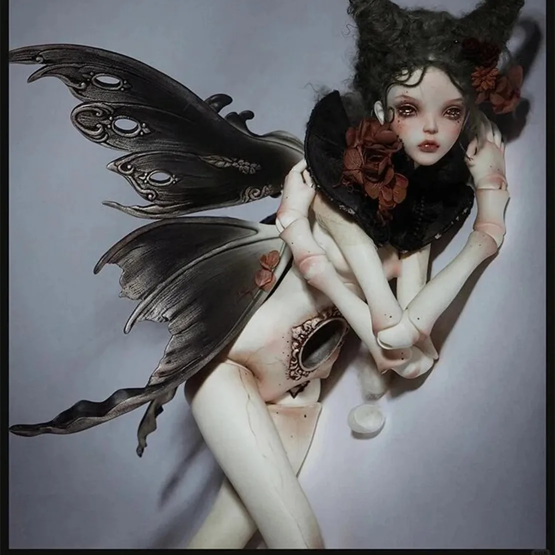 New sd BJD doll 1/3 girl Lanny Animal, featuring butterfly wings and multi-joint spirits, is an articulated resin toy doll