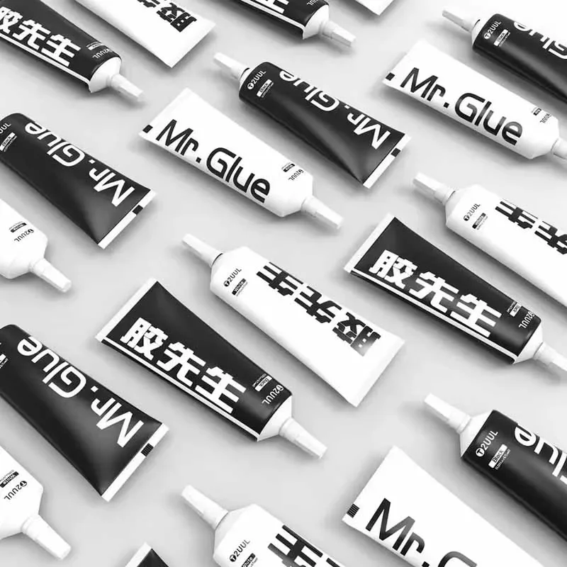 5pcs 2UUL Mr Glue for Repair 25ml White Black Adhesive Multi Purpose Quick Drying Super Strong Phone Touch Screen Glue Tool