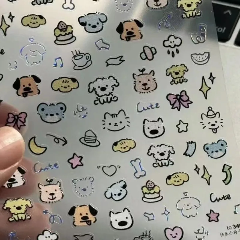 

3D Cute Cartoon Little Rabbit Sticker Soft Embossed Decoration Stickers Self Adhesive Cup Pen Holder Stickers Album Diary Decals