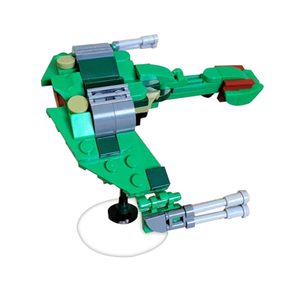 MOC-Mini Klingoned Bird of Prey Building Block Set, Space Treks, MOC interestelar, brinquedos de tijolo espacial, presente de aniversário para crianças