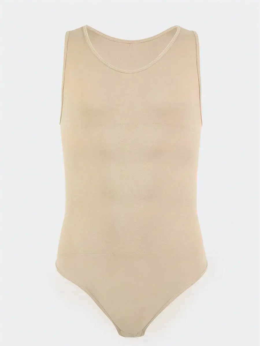 

Men’s Seamless Compression Bodysuit With Open Crotch For Tummy Control And Full Body Slimming