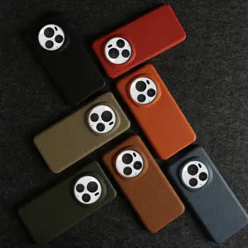 Pouzdro z pravé kůže pro Honor Magic 6 Pro, kryt Pura 70 Ultra 70Pro Mate 50 P60Pro P30 Lite Mate 60, hovězí kůže, zadní strana, pouzdro Coque 10 nejlepší prodej Zadní kryt Honor 6x - №4