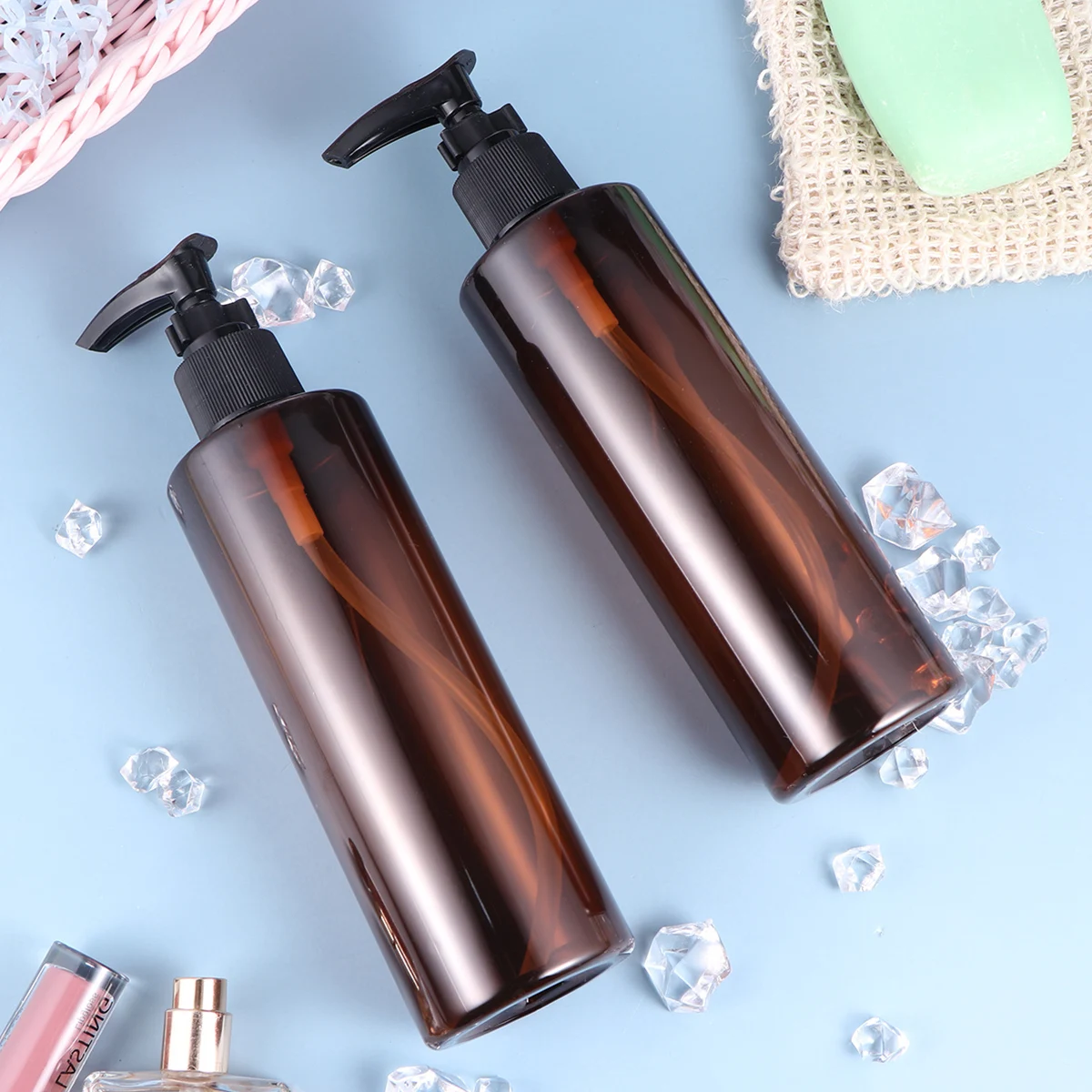 

6pcs Plastic Bottle Pump Lotion Dispenser Travel Bottles Body Wash Toiletries Containers Refillable PET Empty Subpackging